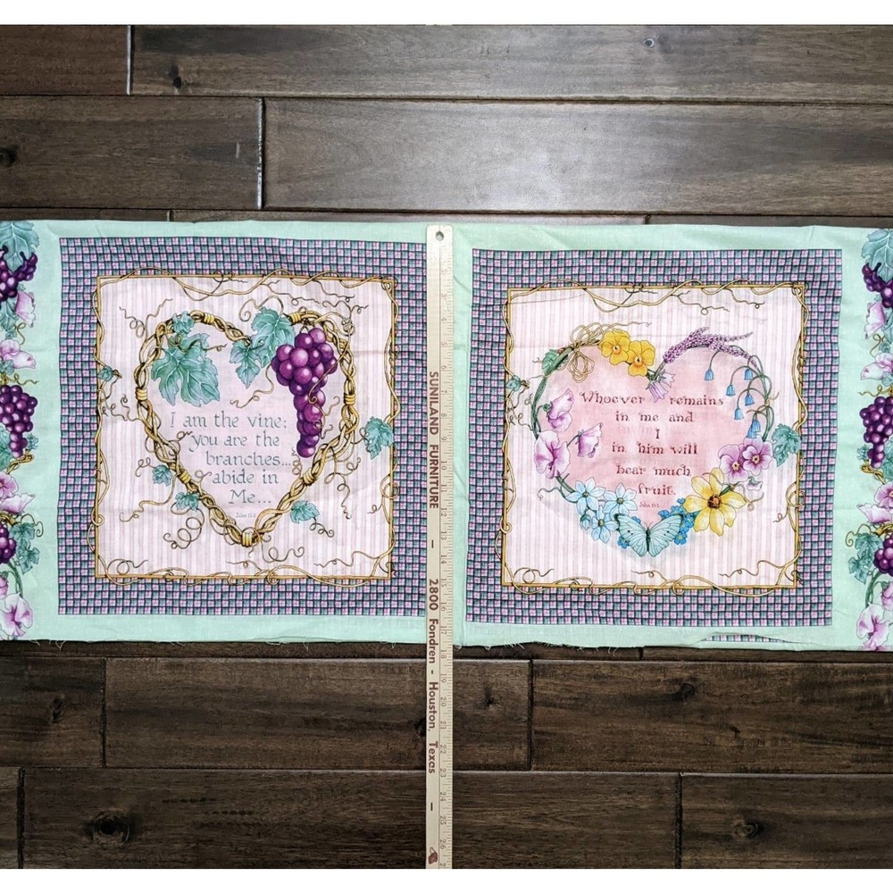 1/2 yard Daisy Kingdom  "I am the Vine" Cotton Fabric Panel Karla Dornacher sew